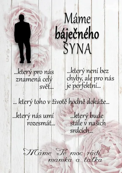 Dárek pro syna - dřevěný obrázek