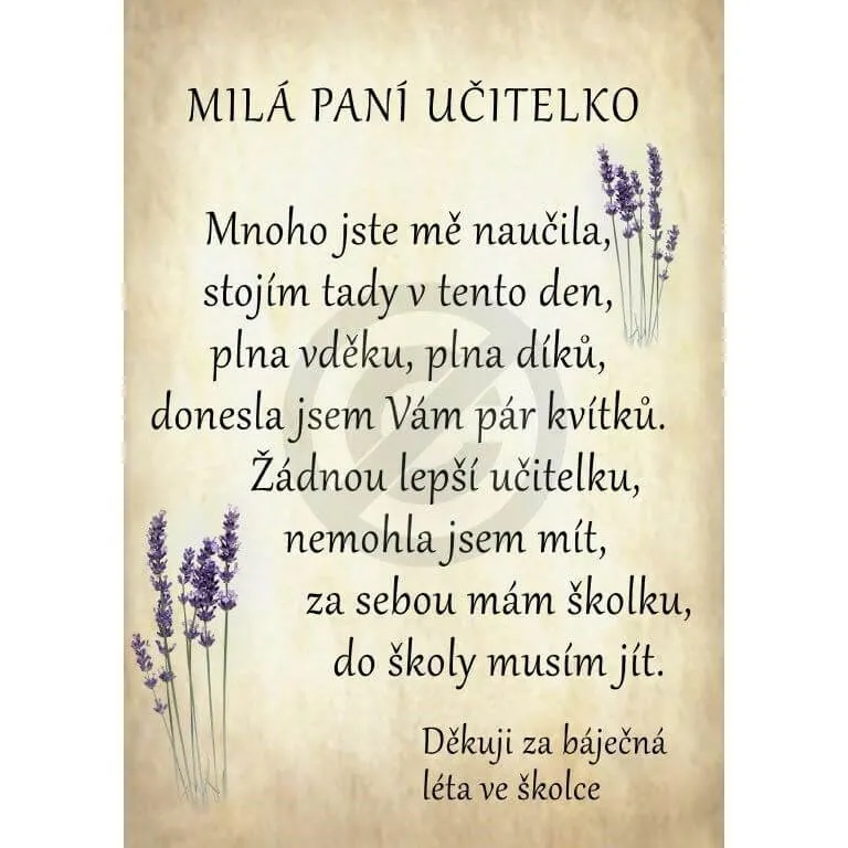Dárek pro paní učitelku ve školce od holčičky