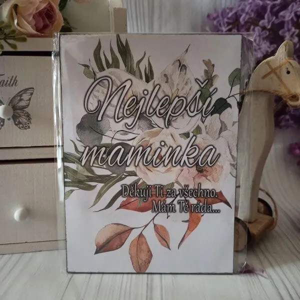 Pro maminku - dřevěný obrázek, ruční práce