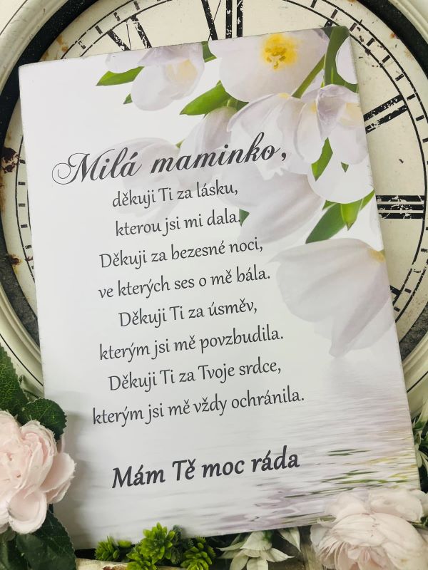 Dárek pro maminku - dřevěný obrázek