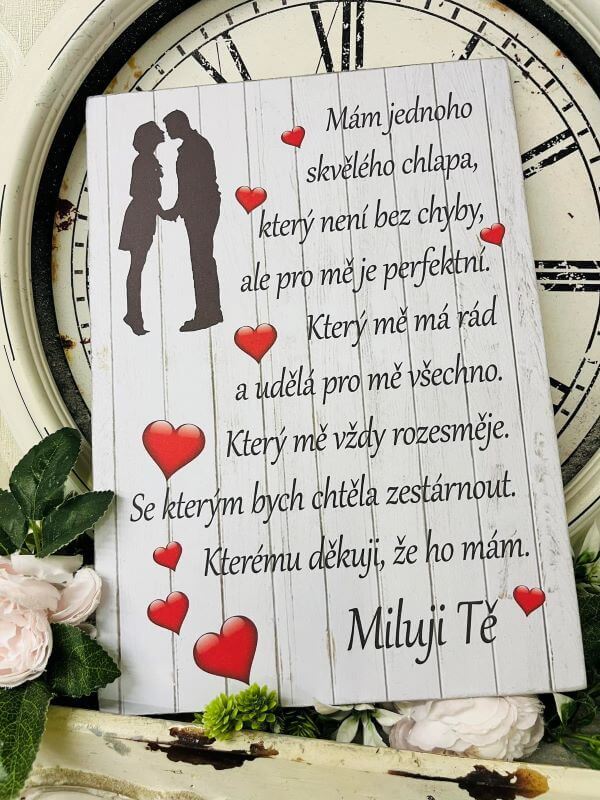 Dřevěný obrázek - Mám jednoho skvělého chlapa