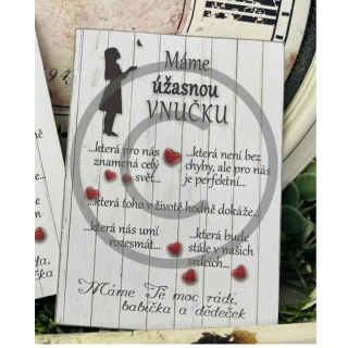 Dárek pro vnučku - dřevěný obrázek