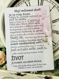 Přání dceři od maminky - dřevěný obrázek