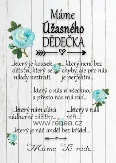 Dřevěný obrázek pro dědečka