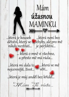 Dřevěný obrázek - Mám úžasnou maminku