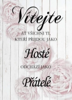 Vítejte - dřevěná cedulka