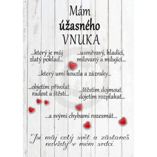 Dárek pro vnuka - dřevěný obrázek