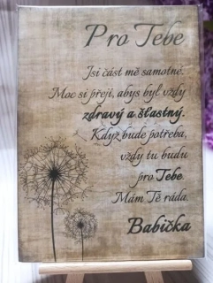 Dřevěný obrázek pro vnuka