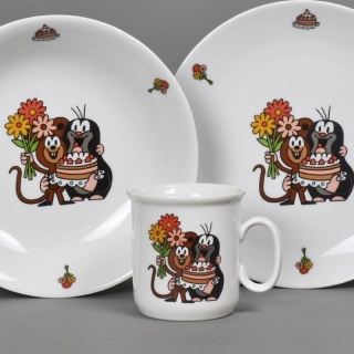 Porcelánová souprava dětská - krtek a myška
