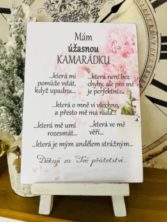 Pro kamarádku - dřevěný obrázek, ruční práce