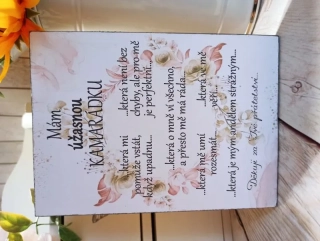 Pro kamarádku - dřevěný obrázek, ruční práce