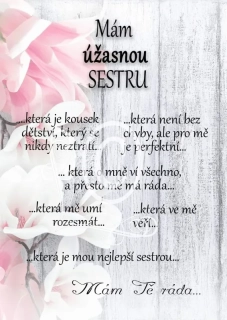 Pro sestru - dřevěný obrázek, ruční práce