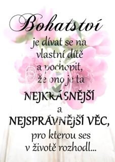 Bohatství - dřevěný obrázek, ruční práce