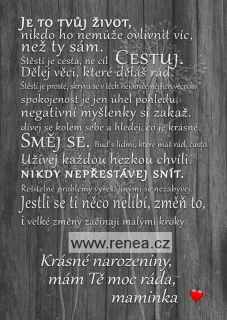 Pro syna k narozeninám - dřevěný obrázek