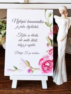 Pro kamarádku - dřevěný obrázek, ruční práce