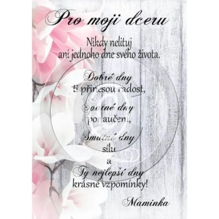 Pro dceru - dřevěný obrázek, ruční práce