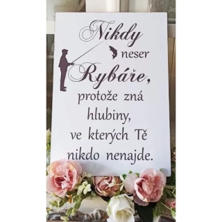 Pro rybáře - dřevěný obrázek, ruční práce
