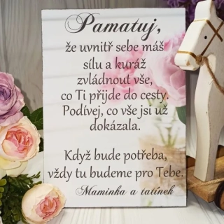 Dárek pro dceru - dřevěný obrázek