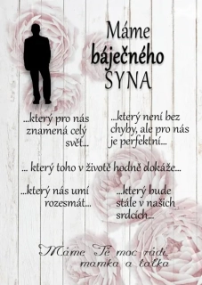 Dárek pro syna - dřevěný obrázek 