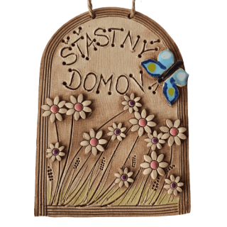 Velká keramická cedulka "Šťastný domov"