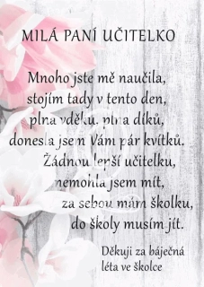 Dárek pro paní učitelku ve školce