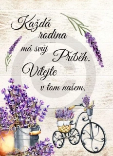 Dřevěná cedulka - Každá rodina má svůj příběh