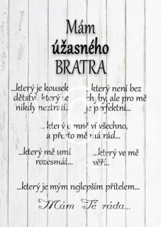 Dřevěná cedulka - Mám úžasného bratra
