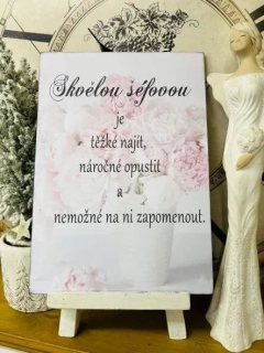 Dárek pro skvělou šéfovou - dřevěný obrázek