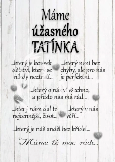 Dřevěná cedulka - Máme úžasného tatínka