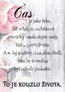 Dřevěná cedulka - Čas je jako řeka