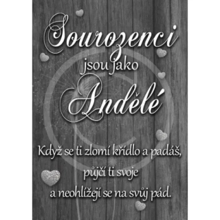 Dřevěný obrázek - Dárek pro sourozence