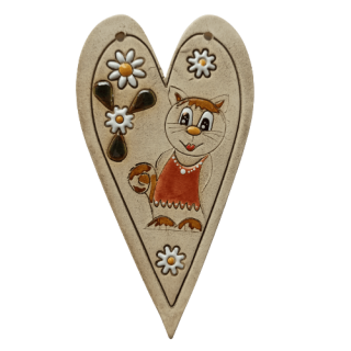 Keramické srdíčko na zavěšení č. 1, 14 cm