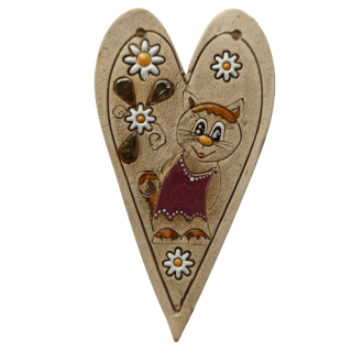 Keramické srdíčko na zavěšení č. 4, 14 cm