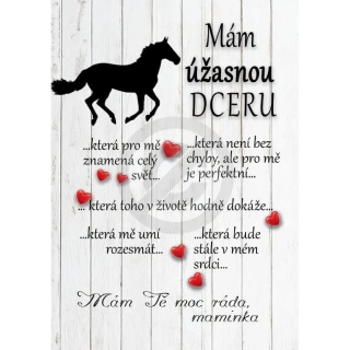 Dárek pro dceru - silueta koně