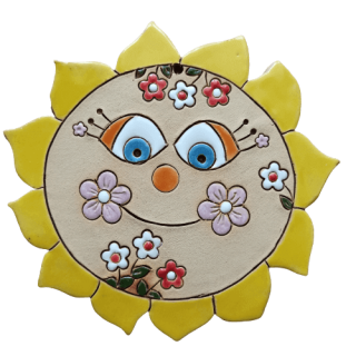 Veselé keramické sluníčko, 14 cm