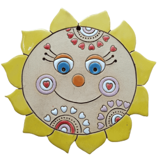 Veselé keramické sluníčko, 14 cm