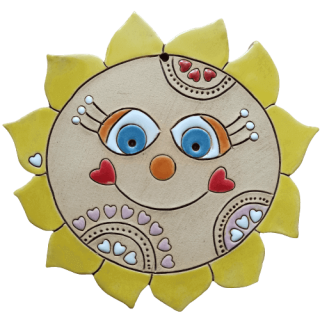 Veselé keramické sluníčko, 14 cm