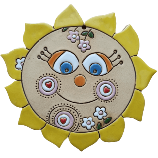 Veselé keramické sluníčko, 14 cm