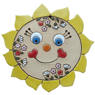 Veselé keramické sluníčko, 14 cm
