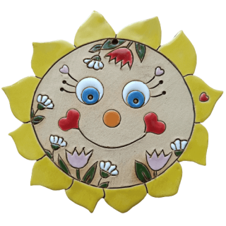 Veselé keramické sluníčko, 14 cm