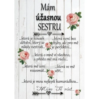 Dárek pro sestru od bratra - obrázek s růžemi