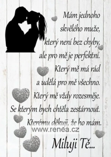 Dřevěný obrázek pro přítele/manžela