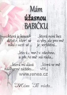 Dřevěný obrázek pro babičku - Mám úžasnou babičku