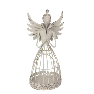 Kovový anděl na čajovou svíčku, 21 cm