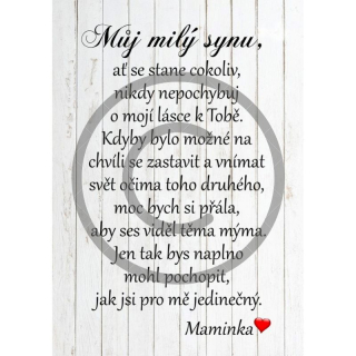 Pro syna - dřevěný obrázek